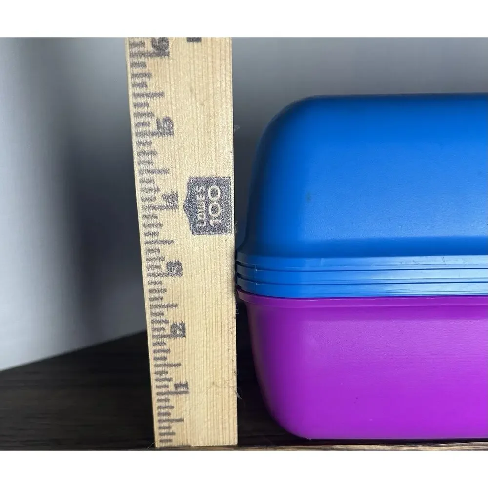 VTG Caboodles Pink Purple Make Up Storage Organizer Hard Case 2 Tiers 90s